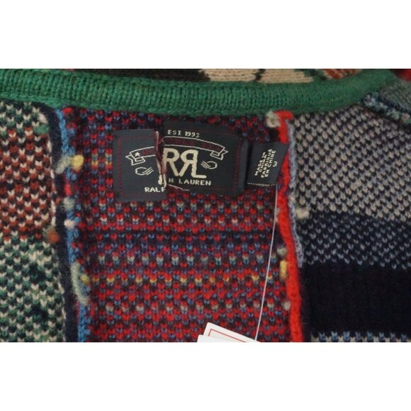 Ralph Lauren RRL Hand Knit Southwestern Cardigan Wool Blend Sweater New - Picture 7 of 9